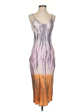 Tie-Dye Slip Dress with Lavender and Orange